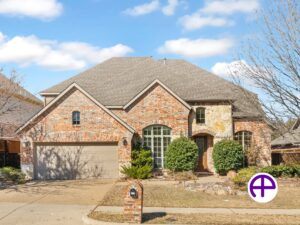 Photo of a two-story residential home enhanced by accuhdr™ and accuskyreplacements™ services
