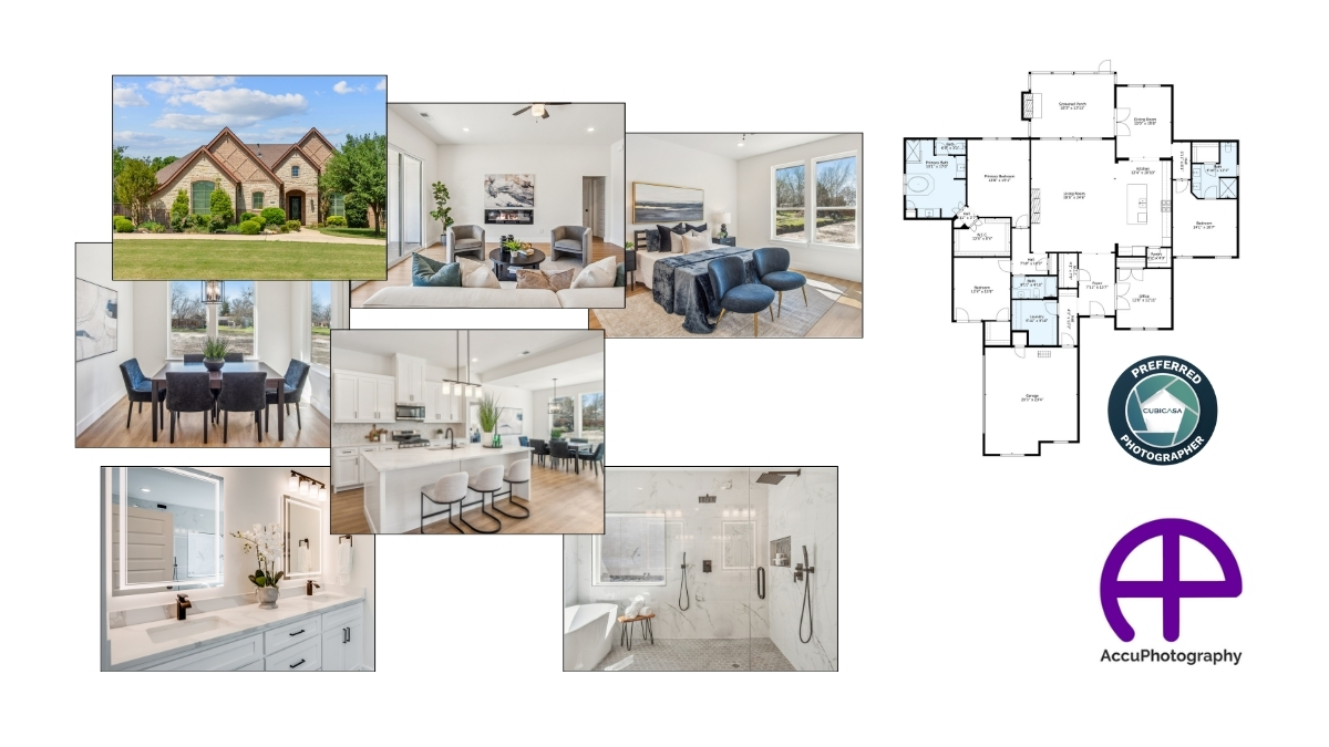 Accubasicpackage offers 25-40 high-quality photos and 2d floor plans, including accuhomereport and accusnapshotreport, ideal for real estate marketing in dallas.