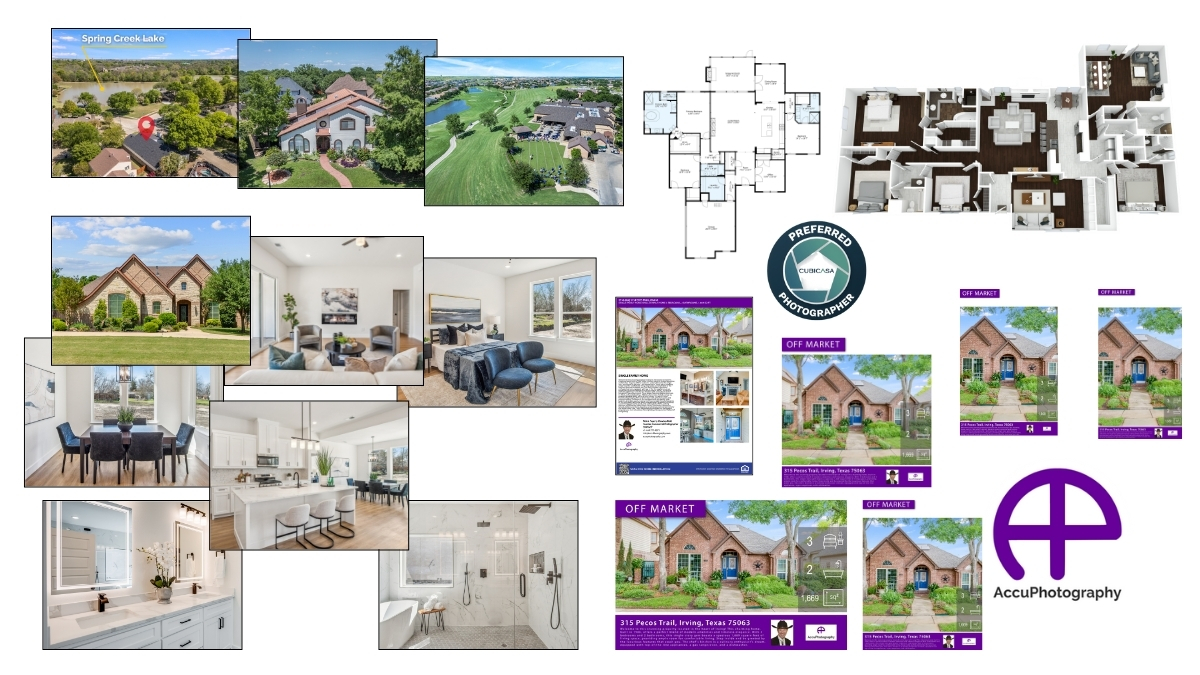 Accupropackage - Premier Real Estate Marketing Suite Accupropackage offers 25-40 photos, aerial views, 2d/3d floor plans, accuhomereport, accusnapshotreport, cubicasa tour™, ntreis-approved virtual tour, and accupropertywebsite for enhanced dallas marketing.