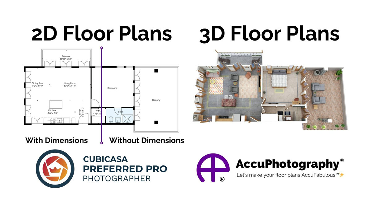 Comprehensive Floor Plans By Accufloorplanservices Comparison of 2d and 3d floor plans for a dallas property by accuphotography, a cubicasa preferred pro photographer